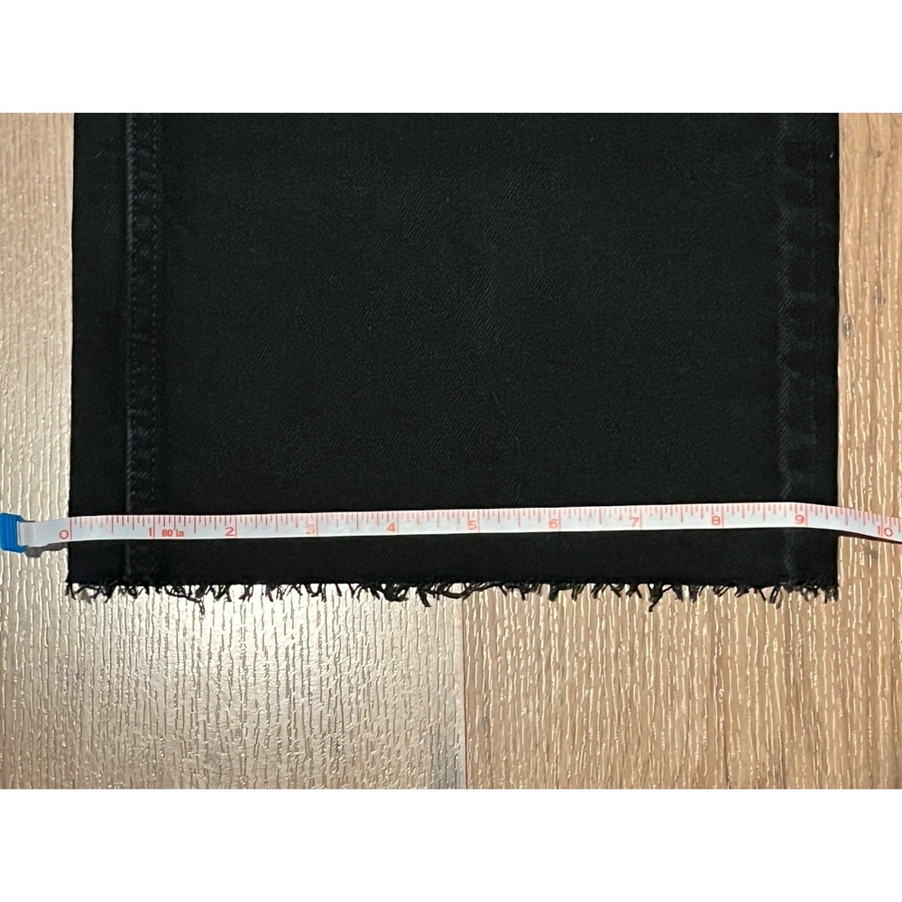 Everlane The Wide Leg Crop Jean Black High Rise Button Fly Raw Hem Stretch 26 - Picture 11 of 12